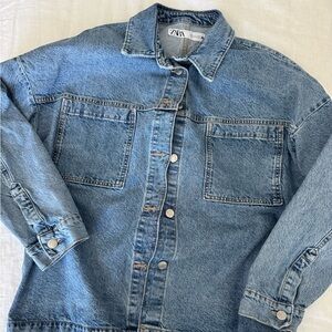 Zara oversized denim button up